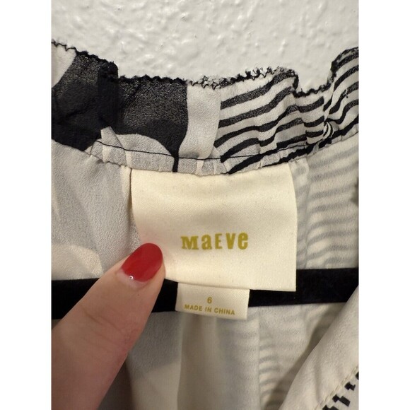 Anthropologie Maeve Halter Black Cream Dot Print Maxi Dress High Low Hem Sz Xs - Picture 9 of 9